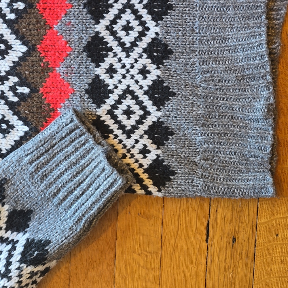 RD Style Conscious, Fair Isle Crewneck Sweater, Red/Black/White/Gray, VGUC, L - Picture 10 of 14